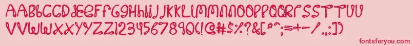 32768 Font – Red Fonts on Pink Background