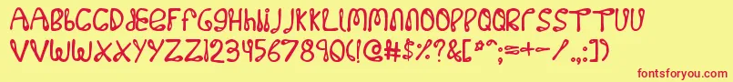 32768 Font – Red Fonts on Yellow Background