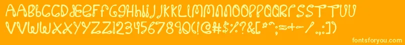 32768 Font – Yellow Fonts on Orange Background