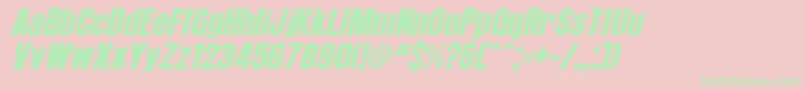 OrnoliItalic Font – Green Fonts on Pink Background