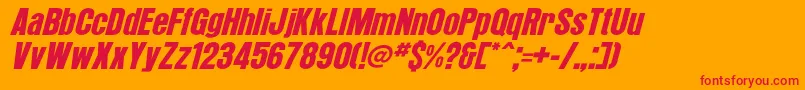 OrnoliItalic-Schriftart – Rote Schriften auf orangefarbenem Hintergrund