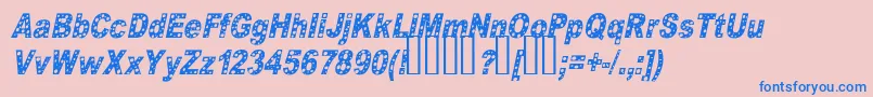 Hole2Cursive Font – Blue Fonts on Pink Background