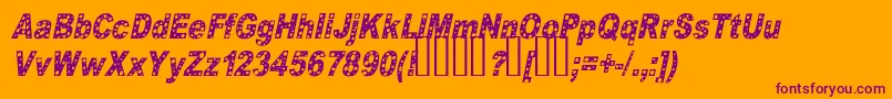 Hole2Cursive Font – Purple Fonts on Orange Background