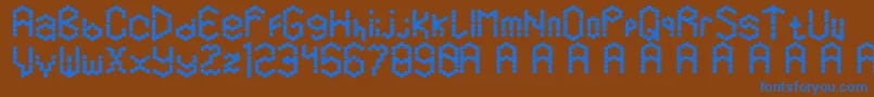 Czcionka Hexamatter – niebieskie czcionki na brązowym tle