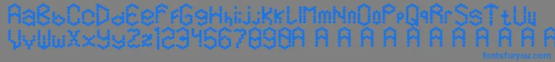 Hexamatter Font – Blue Fonts on Gray Background
