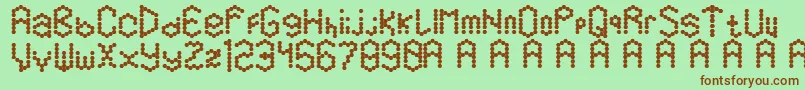 Hexamatter Font – Brown Fonts on Green Background
