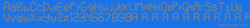 Saiba mais sobre a fonte Hexamatter Fonte Hexamatter – fontes cinzas em um fundo azul