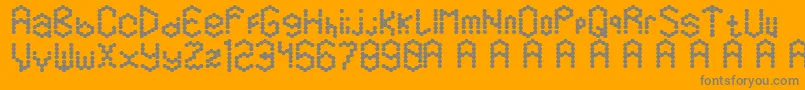 Hexamatter Font – Gray Fonts on Orange Background