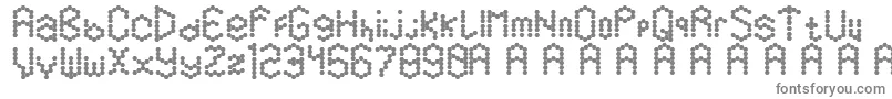 Hexamatter-Schriftart – Graue Schriften auf weißem Hintergrund