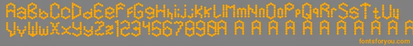 Hexamatter Font – Orange Fonts on Gray Background