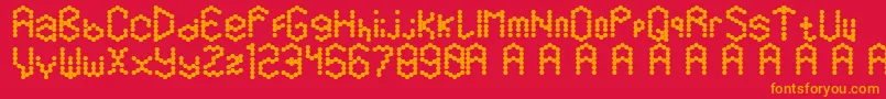 Hexamatter Font – Orange Fonts on Red Background