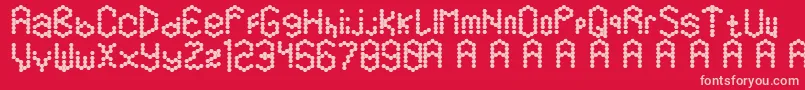 Hexamatter Font – Pink Fonts on Red Background