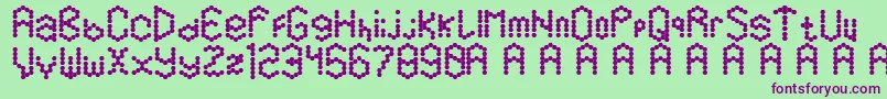 Hexamatter Font – Purple Fonts on Green Background