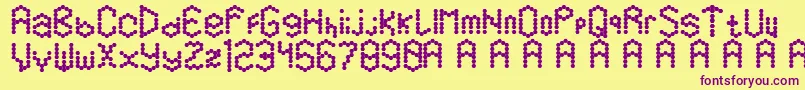 Hexamatter Font – Purple Fonts on Yellow Background
