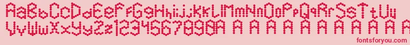Hexamatter Font – Red Fonts on Pink Background
