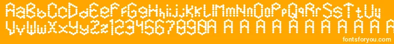 Hexamatter-fontti – valkoiset fontit oranssilla taustalla