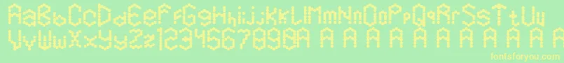 Hexamatter Font – Yellow Fonts on Green Background