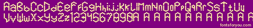 Шрифт Hexamatter – жёлтые шрифты на фиолетовом фоне