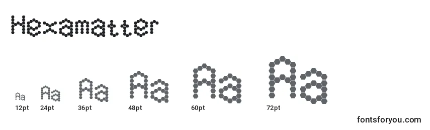 Размеры шрифта Hexamatter
