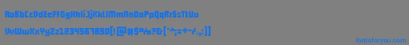 フォントPxll – 灰色の背景に青い文字