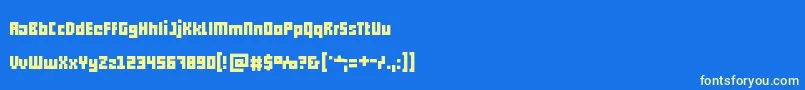 Pxll Font – Yellow Fonts on Blue Background