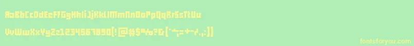 フォントPxll – 黄色の文字が緑の背景にあります