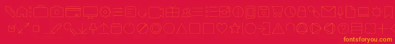 フォントAristaProIconsHairlineTrial – 赤い背景にオレンジの文字
