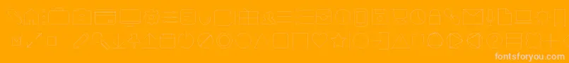 AristaProIconsHairlineTrial-Schriftart – Rosa Schriften auf orangefarbenem Hintergrund