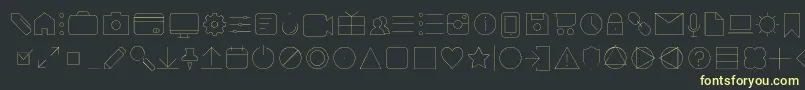 Шрифт AristaProIconsHairlineTrial – жёлтые шрифты на чёрном фоне