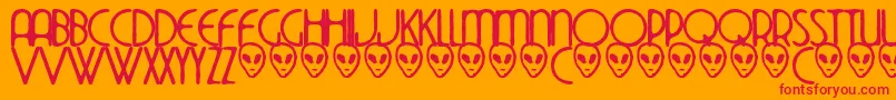 Thedekoside Font – Red Fonts on Orange Background