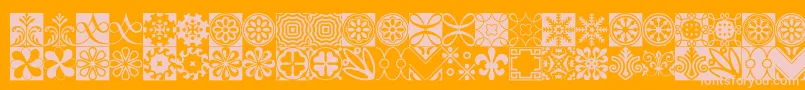 PrtLines1-fontti – vaaleanpunaiset fontit oranssilla taustalla