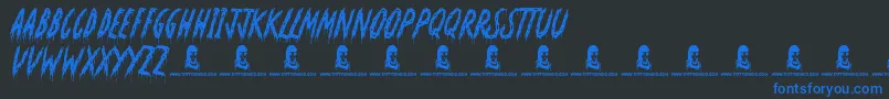 OhNoNotAgain Font – Blue Fonts on Black Background