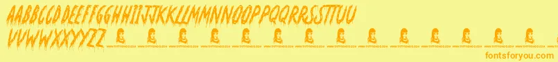 OhNoNotAgain Font – Orange Fonts on Yellow Background