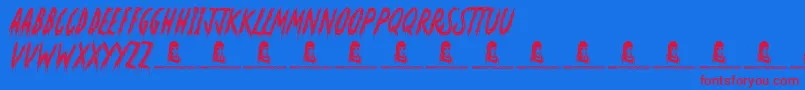 OhNoNotAgain Font – Red Fonts on Blue Background