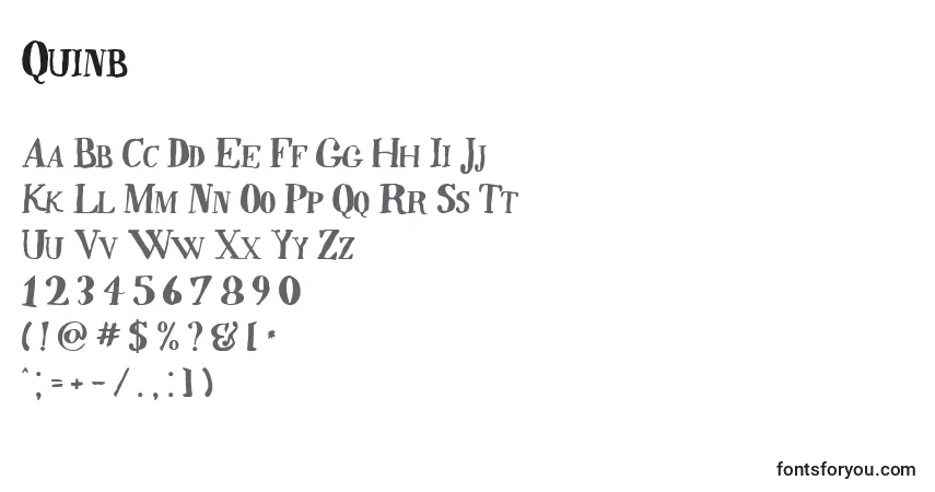 Schriftart Quinb – Alphabet, Zahlen, spezielle Symbole