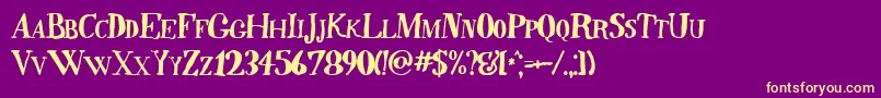 Quinb Font – Yellow Fonts on Purple Background