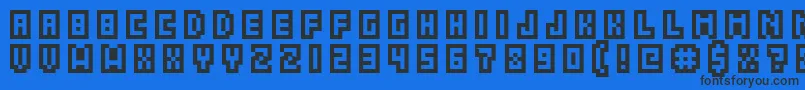 GrixelAcme5CompcapsoXtnd Font – Black Fonts on Blue Background