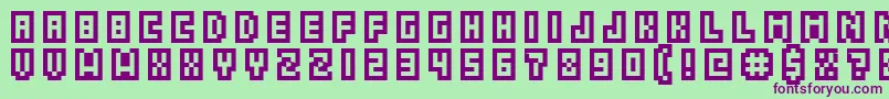 GrixelAcme5CompcapsoXtnd Font – Purple Fonts on Green Background