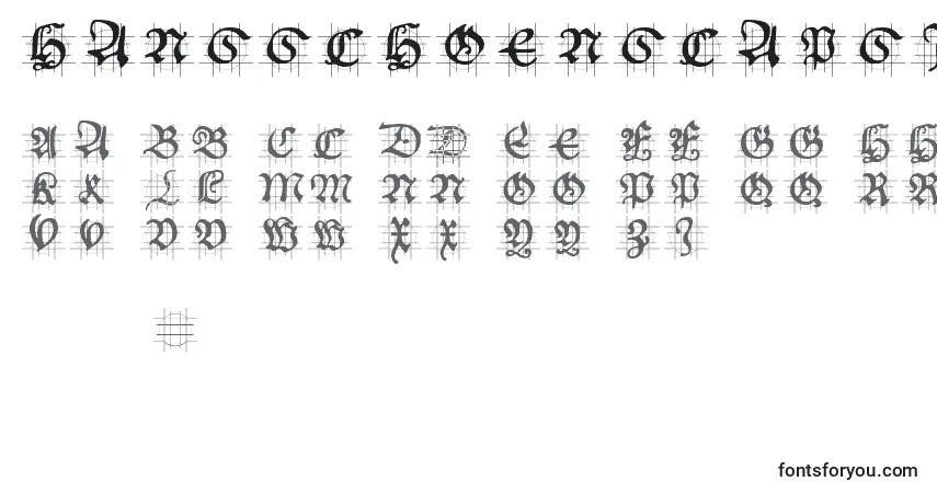 A fonte Hansschoenscapsingrid – alfabeto, números, caracteres especiais