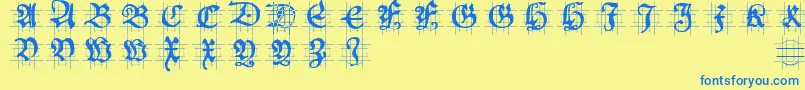 Hansschoenscapsingrid Font – Blue Fonts on Yellow Background