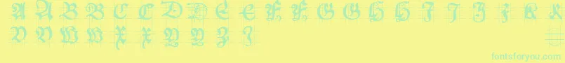 Czcionka Hansschoenscapsingrid – zielone czcionki na żółtym tle
