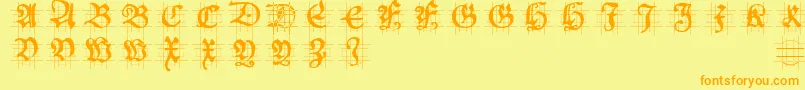 Hansschoenscapsingrid Font – Orange Fonts on Yellow Background