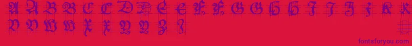 Hansschoenscapsingrid Font – Purple Fonts on Red Background