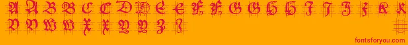 Hansschoenscapsingrid Font – Red Fonts on Orange Background