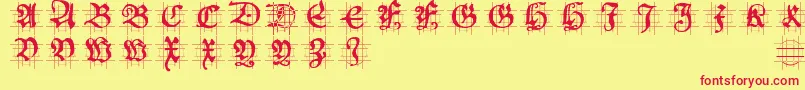 Hansschoenscapsingrid Font – Red Fonts on Yellow Background