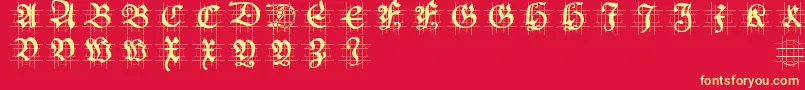 Hansschoenscapsingrid Font – Yellow Fonts on Red Background