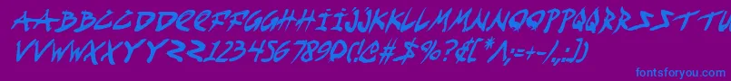 Fightkidci Font – Blue Fonts on Purple Background