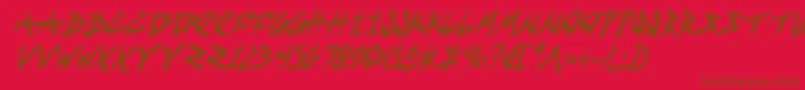 Fightkidci-fontti – ruskeat fontit punaisella taustalla