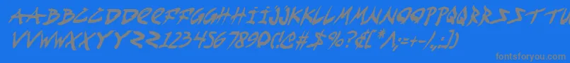 Fightkidci Font – Gray Fonts on Blue Background