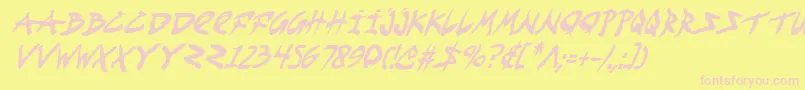 Fightkidci Font – Pink Fonts on Yellow Background